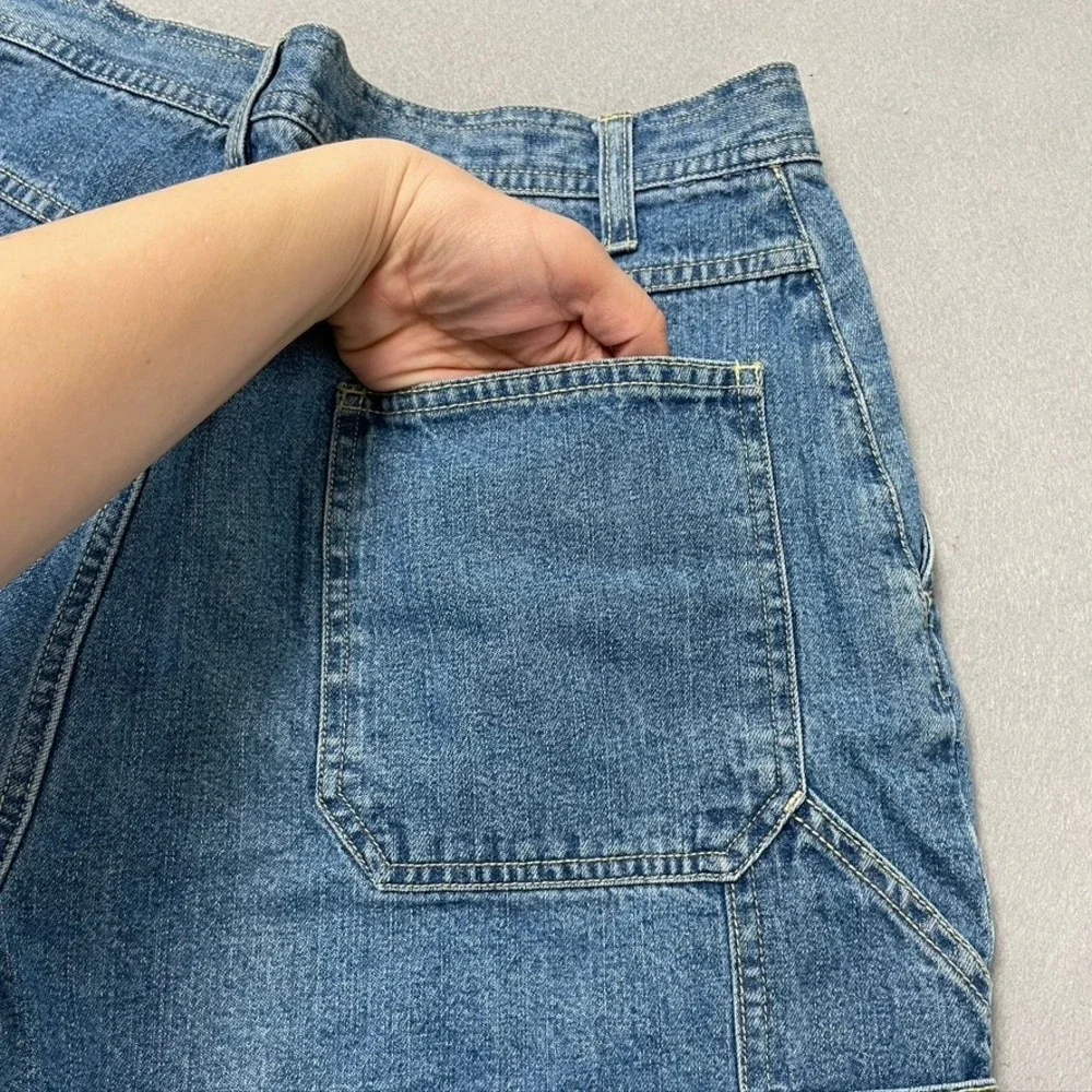 Vintage Cherokee Denim Carpenter‎ Shorts Womens 14 Blue High Rise Y2K 90s NWT